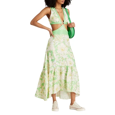 Sandro Womens Dress Size 34(US XS) Green Floral Boho Cottagecore Casual Festival - Image 1 of 4