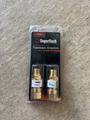 Super Flash Flashback Arrestor Set Torch Oxygen Fuel Check Valve - Image 1 of 2