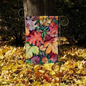 Toland Fallen Leaves 12.5 x 18 Colorful Multicolor Fall Autumn Leaf Garden Flag - Bild 1 von 4