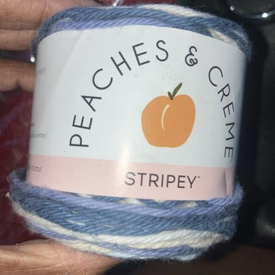 Peaches And Cream Stripey Cotton Yarn, 2 Oz., 102 Yds, 100% Cotton, Denim - Image 1 of 3