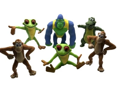 Rainforest Cafe Toy Figures Lot of 4 Monkey, Crocodile & Frog 3-4" - Image 1 of 4