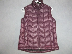 Marmot Puffer Vest Jacket Womens Small Purple Burgundy Quilted 800 Fill Down - Picture 1 of 15