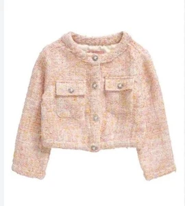 BCBG Girls medium pink boucle knit jacket Nordstrom preppy Barbie formal NWT new - Picture 1 of 7