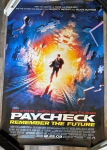 Póster de la película Paycheck 27x40 D/S Ben Affleck Uma Thurman Aaron Eckhart Mike Hall - Imagen 1 de 4