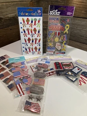 8 juegos de pegatinas artesanales de tropas banderas de libertad de Estados Unidos Estados Unidos nuevos en paquete Foto 1 de 4