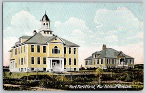 Antique Postcard~ Fort Fairfield, Maine~ School House - Picture 1 of 2