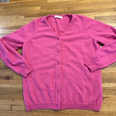 Suéter Woolovers Mujer Pequeño Rosa Seda Cárdigan Abotonado Cuello en V Tejido Preppy Foto 1 de 4