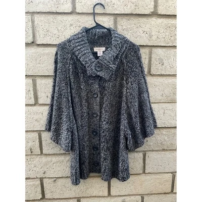 Cárdigan tejido grueso Covington mujer botón delantero gris carbón talla 16W -18W Foto 1 de 4