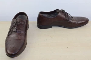Mens Howick Rover Brown Leather Lace Up Oxford Brogue Cap Toe Shoes Size UK 9 - Picture 1 of 10