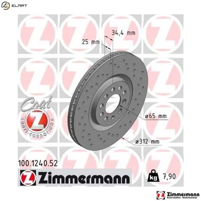 2x BRAKE DISC 100.1240.52 FOR SKODA OCTAVIA/Combi VW NEW/BEETLE BORA GOLF/IV - Image 1 of 4