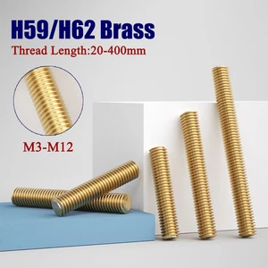 H59/H62 Brass Threaded Rods Screws M3-M16 Bar Studs Fully Threaded Stangen - Picture 1 of 118
