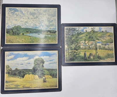 Lot Of 6 Vintage Pimpernel Placemats Cork Backed - Outdoor Scenes And Rabbits - Image 1 of 4