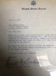 U.S. Senator Everett M. Dirksen Signed US Senate autograph historic USA - Picture 1 of 24