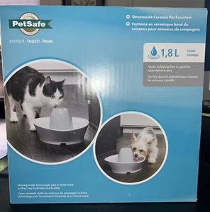 NIB SEALED ~ PETSAFE STREAMSIDE CERAMIC PET FOUNTAIN ~ 1.8 L ~ Quiet, Bubbling - Picture 1 of 5