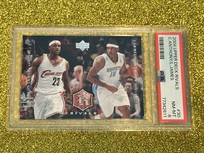LeBRON JAMES/CARMELO ANTHONY PSA 8 2004 #30 UPPER DECK RIVALS RC SCORING CHAMP - Image 1 of 3