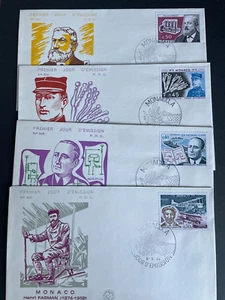 MONACO 1974 FDC x 4 328,329,330 & 331 - Farman, Marconi, Duchesne, Forest - Picture 1 of 1