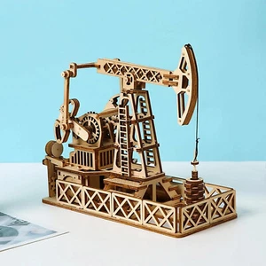 Wood Trick Oil Pump Jack Mechanical Model to Build 3D Wooden Puzzle Gift - Picture 1 of 9