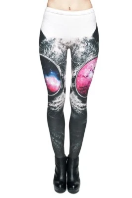 Nuevo Pantalones Informales 3D Digital Calavera Ojo de Gato Estampado Rosa Regular O/S L16 Foto 1 de 2