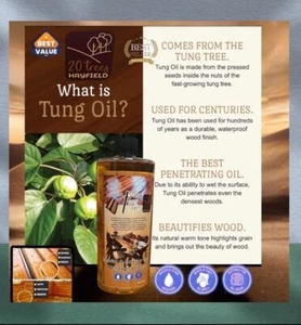 Reines Wolframöl für Küche Holz Arbeitsplatten Tische, Stühle ungiftig 250ml - Bild 1 von 7