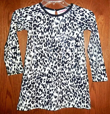 FLAPDOODLES - 闪亮黑色/白色豹子/CHEETAH 连衣裙 - 女孩 5 — 第 1/2 张图片