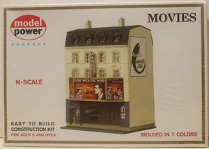 MODEL POWER NO. 1537 N SCALE MOVIE THEATER KIT - NEW IN BOX - Picture 1 of 4