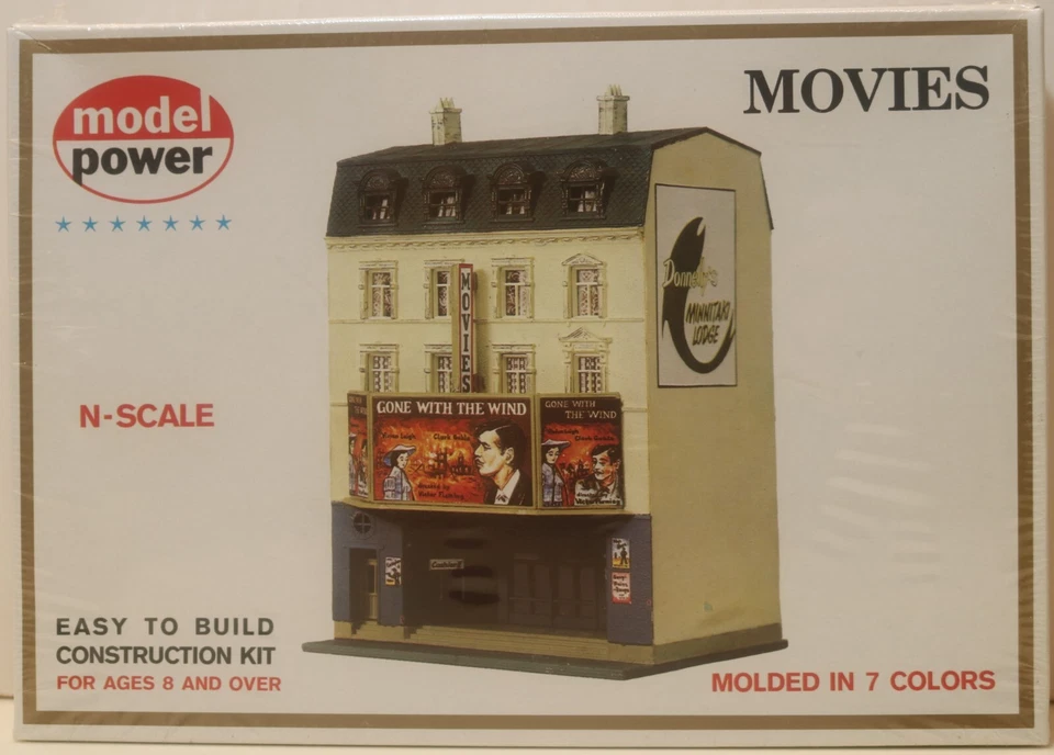 MODEL POWER NO. 1537 N SCALE MOVIE THEATER KIT - NEW IN BOX - Image 1 of 4