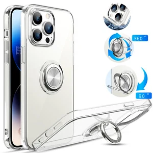 Für iPhone 14 Pro Max Plus Clear Slim Soft mit Ring Halter Stoßfest Hülle - Bild 1 von 12