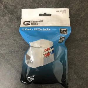 Commercial Electric CAT5e Jacks Phone Data Genuine OEM Connectors 10 Pack - Picture 1 of 4