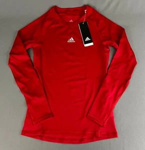 Adidas Youth Boys Long Sleeve T Shirt M Alphaskin Football Soccer Performance - Picture 1 of 7