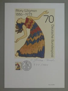 Briefmarkengrafik PHILARTES 1301 Mary Wigtman Tänzerin  Tanz Auflage 1000 - Bild 1 von 1
