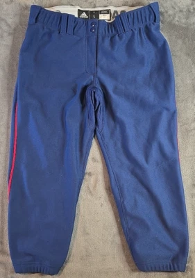 adidas Softball Pants Women's Blue red line retro Large Grip Waist Strech - Image 1 of 4