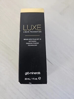 Glo Minerals LUXE Liquid Foundation CAFE 30ml/1FL OZ New In Box - Image 1 of 4