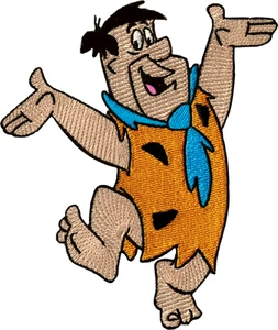 Aufnäher - Fred Feuerstein springender Cartoon TV Grundgestein Hanna-Barbera Bügelbild #89096 - Bild 1 von 1