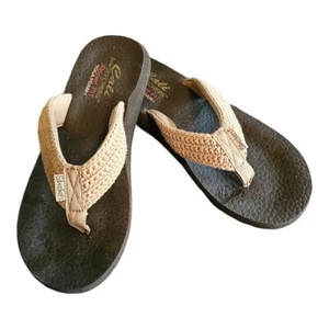 Skechers Sandals Womens 8 Cali Yoga Foam Tan Sandals Comfort Flip Flops Size 9 - Picture 1 of 9