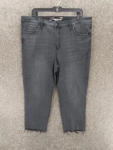 Seven7 Madison Straight Cropped Capri Jeans Women 18 Gray High Rise Raw Hem - Picture 1 of 12