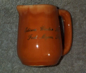 Edison Winter Home Museum Fort Myers,FL Souvenir Pottery Mini Pitcher or Creamer - Picture 1 of 1