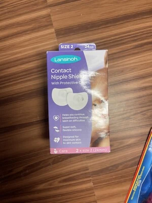 Escudos para pezones de contacto Lansinoh 2 unidades tamaño 2-24 mm con estuche de transporte BoxCK Foto 1 de 4