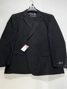 Mens Renoir Black Striped Two Button Suit Size 44S NEW - Picture 1 of 6