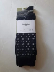 Zapatos Goodfellow & Co 3 pares de calcetines crew talla 7-12 rayas y formas - Imagen 1 de 4