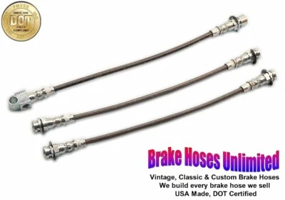 STAINLESS BRAKE HOSE SET Buick Sportwagon 1969 1970 1971 - Front Drum - Image 1 of 2
