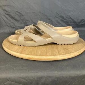 Crocs Meleen Twist Sandals Women's 10/41 Tan Taupe Slip On Comfort Shoes 202497 - Picture 1 of 9
