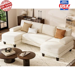 New U Shaped Modular Sofa Double Chaise Comfort Living Room Couch - Picture 1 of 7