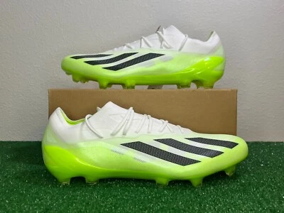 Chuteiras de futebol masculinas tamanho 12,5 - Adidas X Crazyfast.1 FG Elite White Volt NOVAS HQ4516 - Imagem 1 de 4