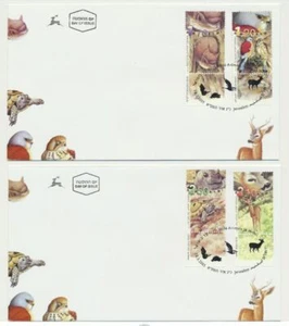 Israel Sc. 1435 - 1438 Kestrel Deer Tortoise Pipistrelle WWF 2001 on 2 FDCs - Picture 1 of 2