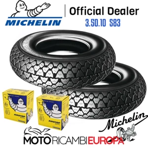 2 Pneumatici 3.50-10 59J Michelin S83 + 2 CAMERE VESPA PX 125/150/200 - Foto 1 di 2