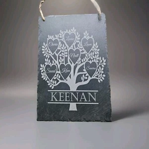 Family tree of life slate wall hanging 20x30cm home keepsake gift personalised - Picture 1 of 1