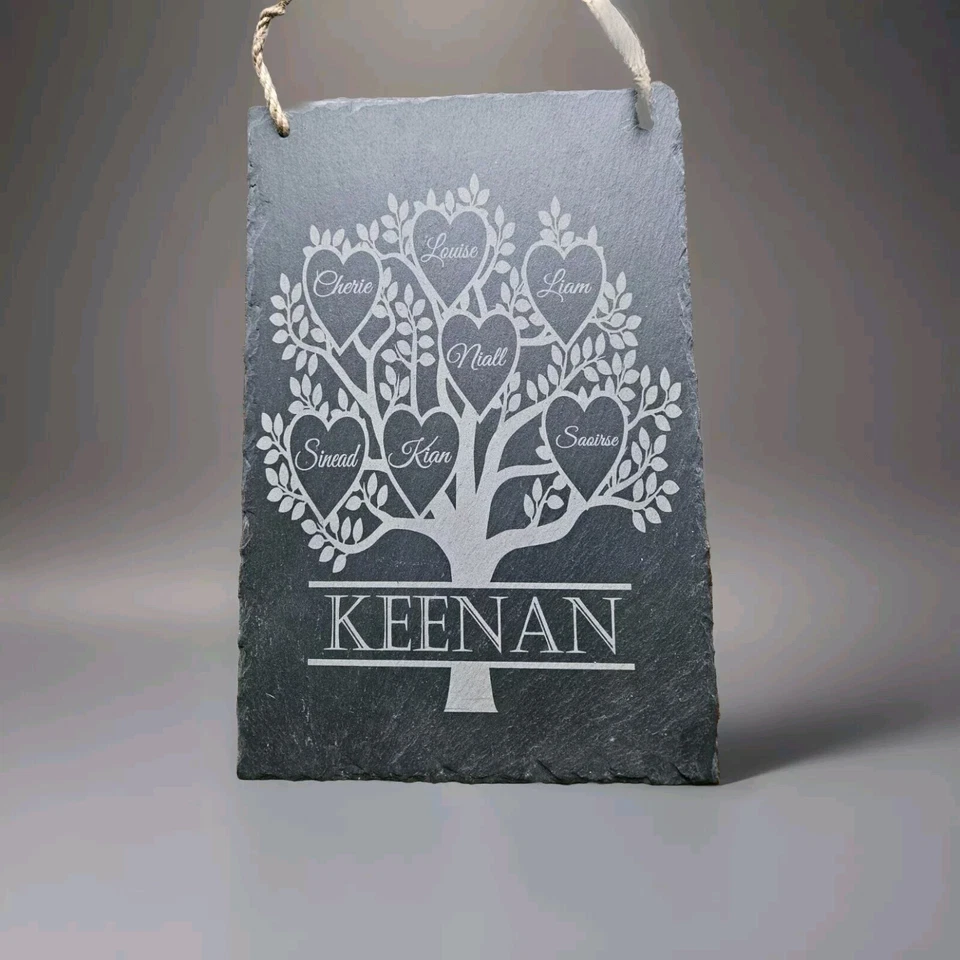 Family tree of life slate wall hanging 20x30cm home keepsake gift personalised - Image 1 of 1