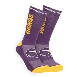 2024 Mitchell & Ness Purple/Gold Classic Minnesota Vikings Crew Socks - Picture 1 of 2