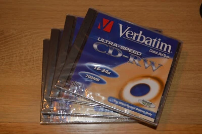 Four Verbatim Ultra-speed CD-RW discs - new, in sealed packaging - Image 1 of 3