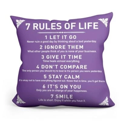 IHopes+ Rustic Inspirational Quotes 枕套 - 7 条规则多种颜色  — 第 1/4 张图片